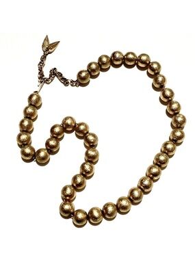 Whiting & Davis Gold Bead Necklace - Vintage